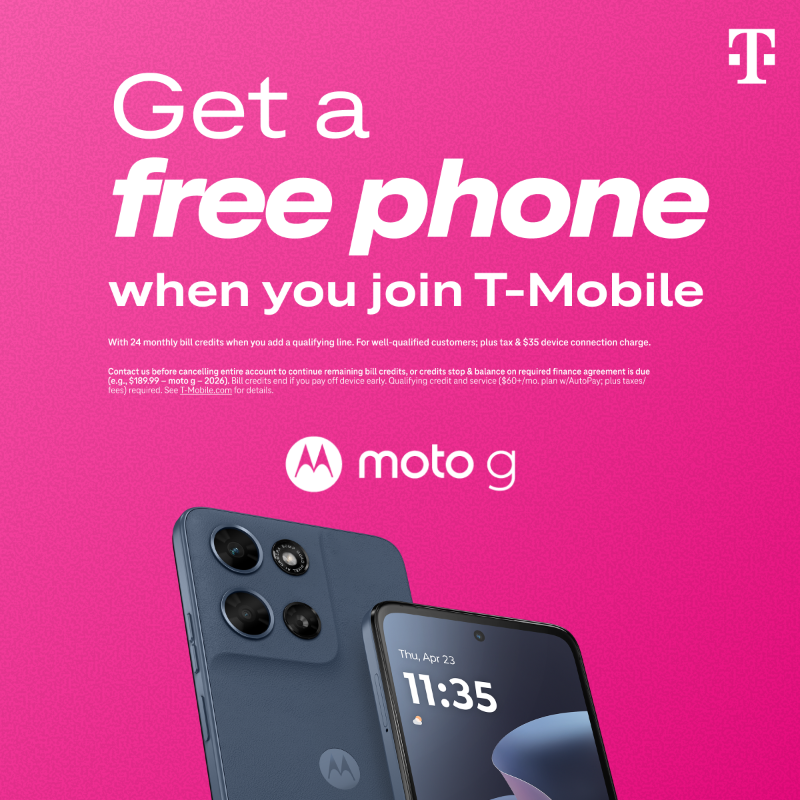 TMobile's tweet photo. Like a weight just lifted. Get a phone on us with a new line and $0 down.