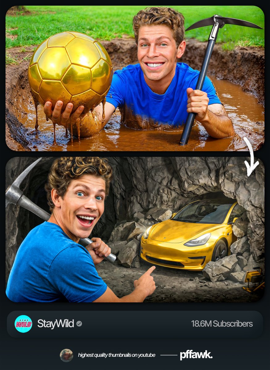 Fun little practice thumb for the "If You Mine It, You Keep It!" video from Stay Wild.

This is non-commissioned work, I just like revamping concepts for fun! Original thumbnail on top, my version below.