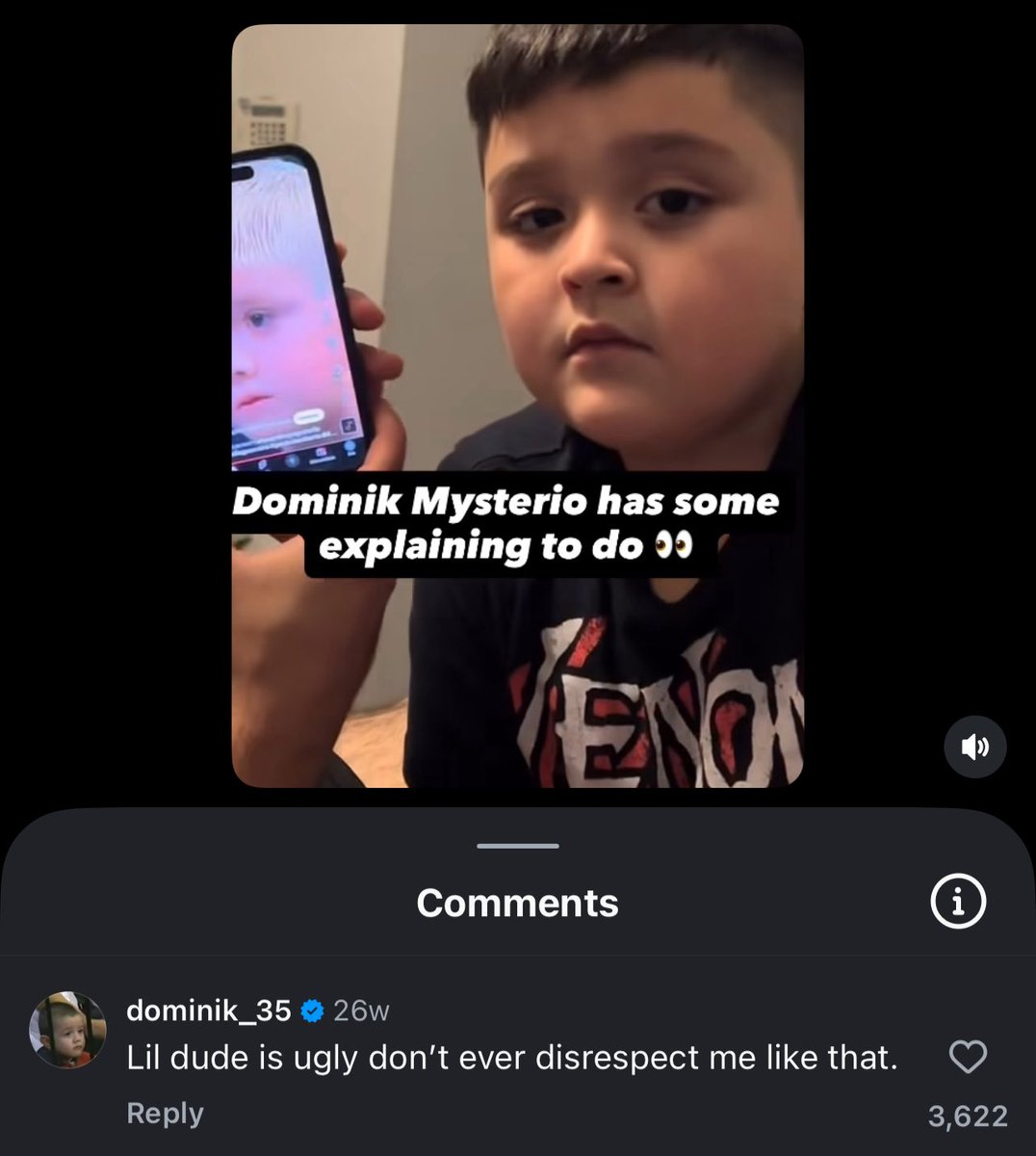 Throwback to when a kid who looked like ‘05 Dom got a response from real Dom 😂

(Bro is one of the few wrestlers keeping kayfabe alive) 😂