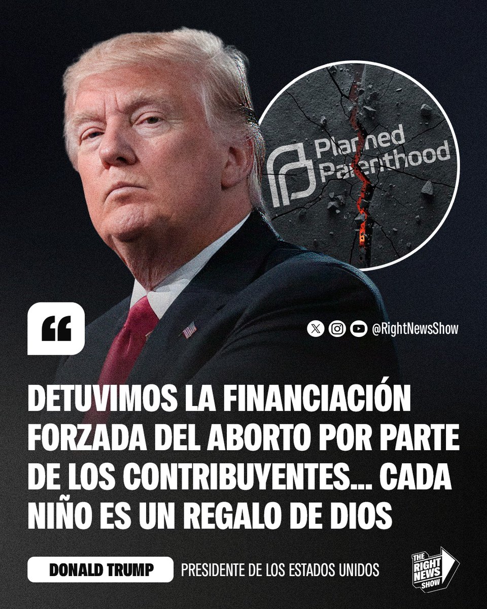 🚨🇺🇲 | Donald Trump apuntó contra la multinacional abortista Planned Parenthood y defendió el derecho a la vida: "Detuvimos la financiación forzada del aborto por parte de los contribuyentes... Cada niño es un regalo de Dios".