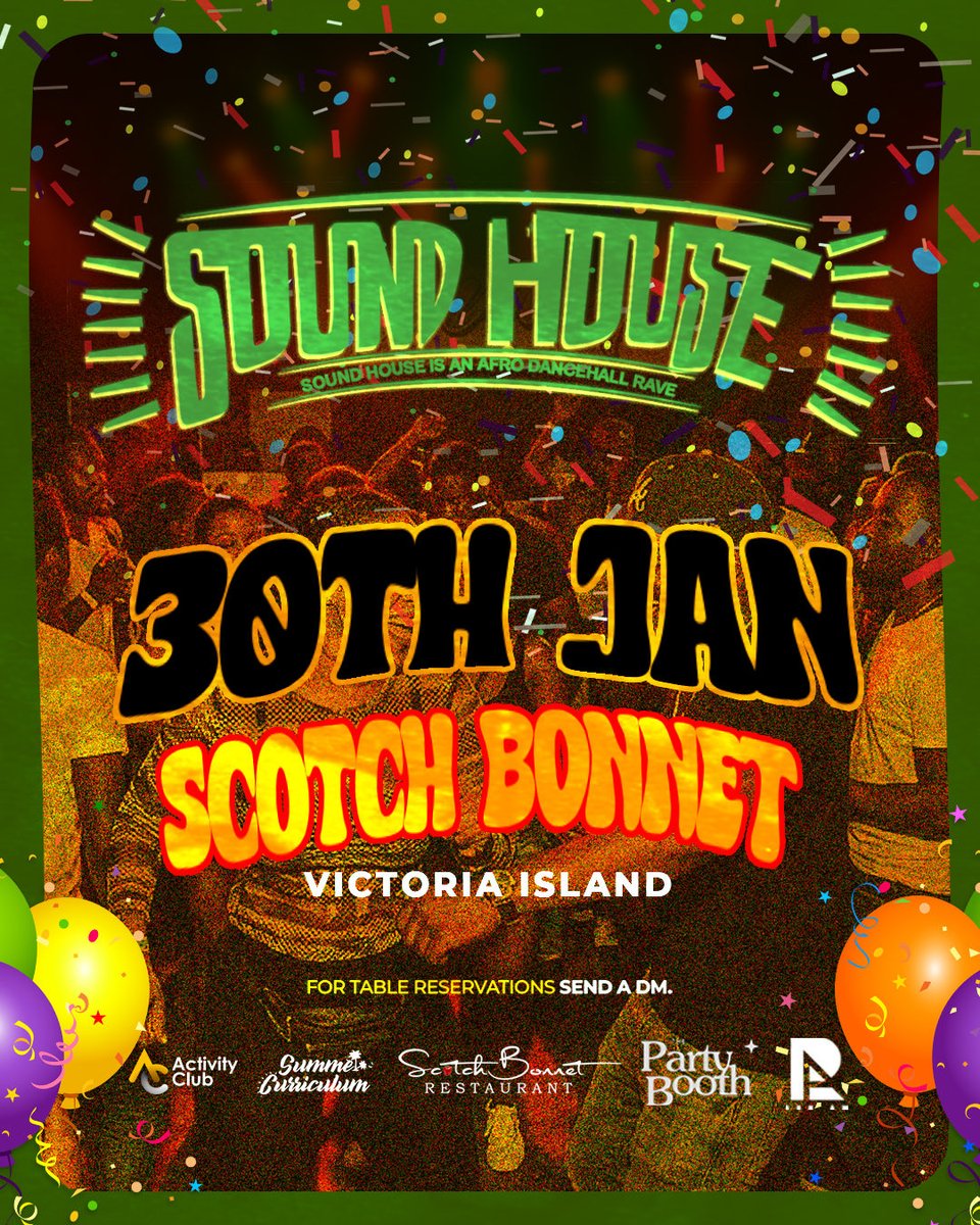 HAPPY NEW YEAR MY LOVES 🎊 
SOUNDHOUSE IS BACK WITH THE TWIST AND TURN TO SET YOUR YEAR RIGHT 🥳⚡️🔋

This edition is for the party animals only, there are limited slots available so please only register if you are joining us on the dancefloor  🙂‍↔️