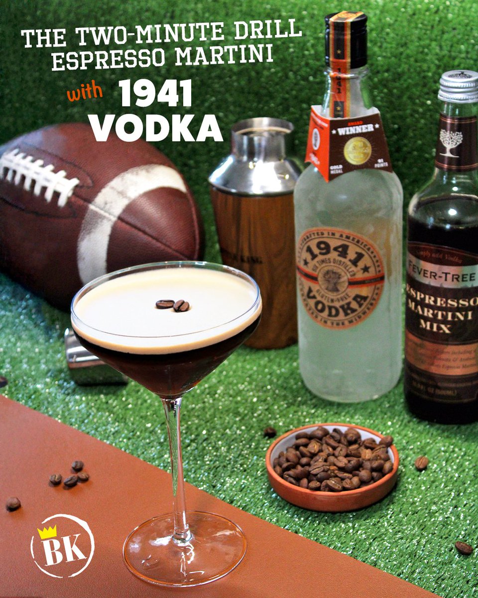 When the clock is running...🏈⏱️☕🍸

THE TWO-MINUTE DRILL ESPRESSO MARTINI with 1941 Vodka

Big flavor for the biggest moments - made with 1941 Vodka!

• 2 oz 1941 Vodka
• 1.5 oz Fever-Tree Espresso Martini Mix

Shake, strain, garnish, serve!

Built for the final minutes!📣 🏟️