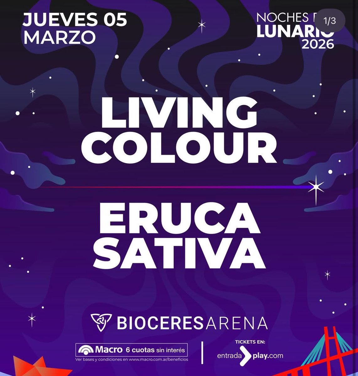 ErucaSativa's tweet image. TREMENDO honor abrirle la noche a una de nuestras más grandes influencias 🤩🤩🤩

5/MARZO   ERUCA 🤝@LivingColour