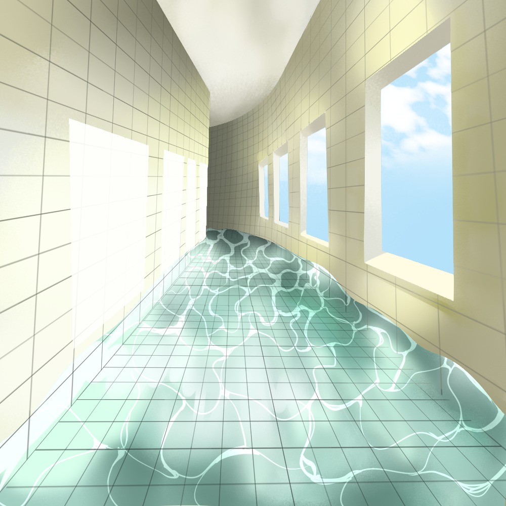 Are you lost? Do you find this place dangerous? Perhaps at the end, an entitv awaits vou, readv to tear vou to pieces. But one thing is for sure, you'll never come back here. So enjoy this peaceful place, because perhaps you'll see it again...#backroom #liminalspaces #horror #art