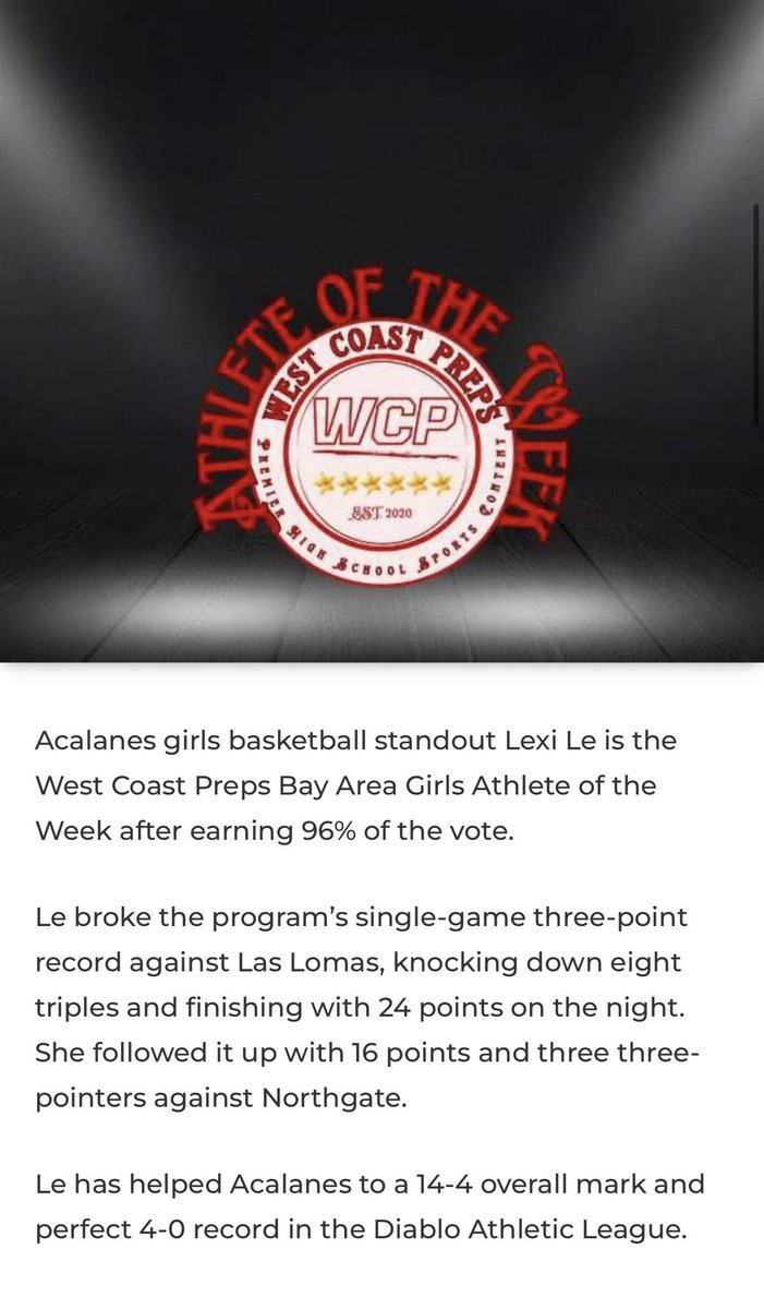 lexileballer's tweet photo. Athlete of the week 🎉 https://t.co/MzNYWaETvp