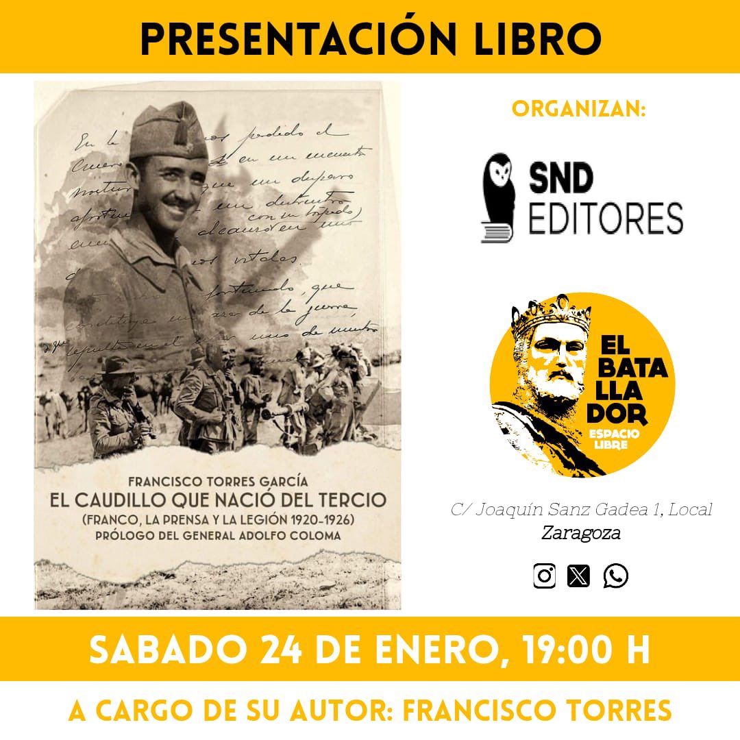 TorresDiario's tweet photo. Sábado 24 E, presentación de mi nuevo libro en Zaragoza https://t.co/RAFE66GbjJ