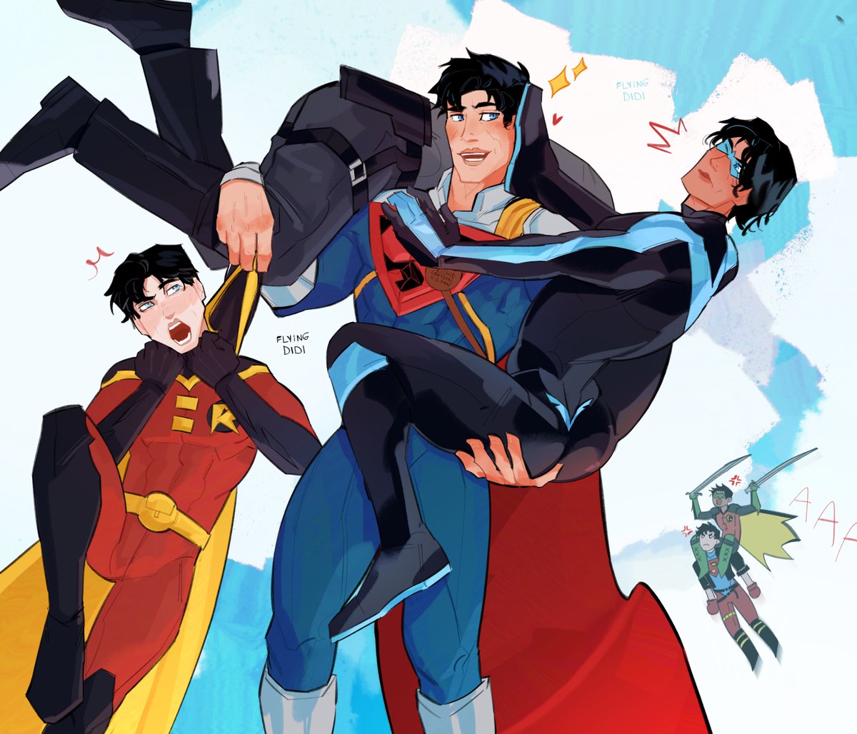FlyingDidii's tweet photo. Superboy-Prime watch your back #PrimeWing  

#dickgrayson #timdrake #superboyprime #jasontodd #damianwayne #KonEl https://t.co/QGJYtZ1j2y