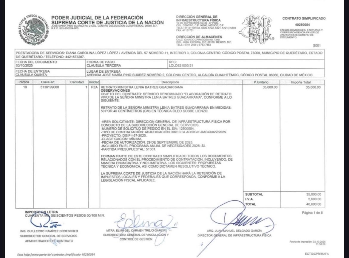 lopezdoriga's tweet image. La ministra @LeniaBatres se mandó hacer una retrato para su oficina con un costo de 40 mil pesos de recursos público. La vanidad, el doblé discurso y el cuento de la austeridad. Efectivamente, son diferentes. ¿Qué opinan?