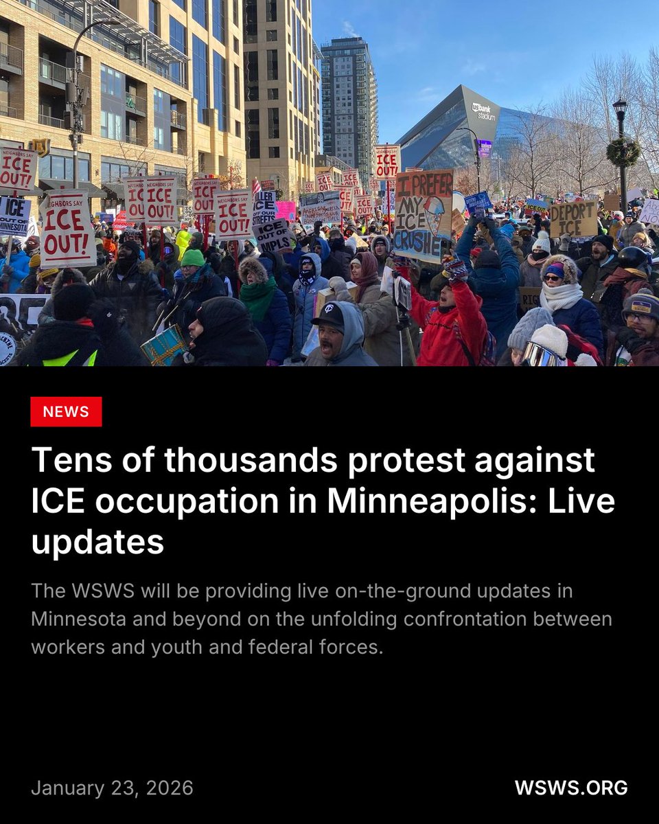 Despite frigid temperatures, tens of thousands are participating in a day of mass protest across Minneapolis against the federal immigration crackdown and occupation of the city by ICE and other paramilitary agencies.