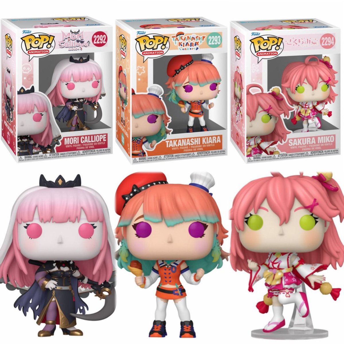 FunkoPOPsNews's tweet image. First look! Holo Live is here! What a cute lineup 🎶 Live at the links below this Tuesday .. 9AM PT!

   EE ~ fnkpp.com/EE
   Amzn ~ fnkpp.com/AmN
   FS ~ fnkpp.com/FS

#Ad #HoloLive #MoriCalliope #Funko #TakanashiKiara #SakuraMiko