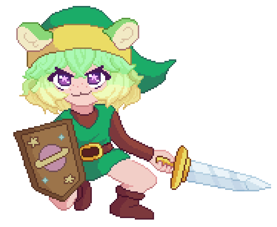 BGoldenfeather's tweet photo. Fist comission of the year! a drawing for @LeafyHamstar! comissioned by @rey_gou!

#VTuber #pixelart #pixelartist #ドット絵 #Zelda https://t.co/uStgfoj6tF