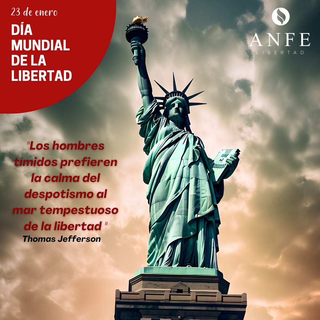 Celebramos el derecho a ser, a pensar y a vivir según nuestros deseos, celebramos la libertad y la responsabilidad que ella representa.

EN ANFE promovemos la sana discusión de ideas y la autonomía de los ciudadanos como un fin primordial.

Feliz día mundial de la Libertad! 🗽