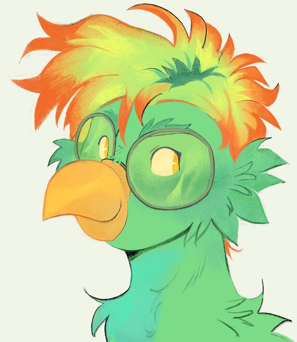 Fluffy parrot for @/tmblinking
Green and orange are my favorite color combinations
🟧💚🔶🟩🧡🟢