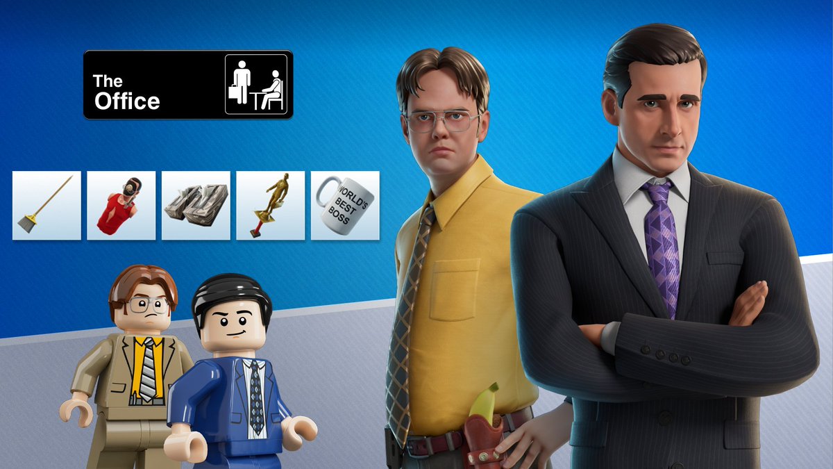 L0wsky0_'s tweet photo. The Best Collab Ever!!!! Michael &amp; Dwight Are Now In The Fortnite Item Shop! Use Code: L0wsky0 When Buying To Support Me!     

#EpicPartner #AD https://t.co/iQEVD7xogk
