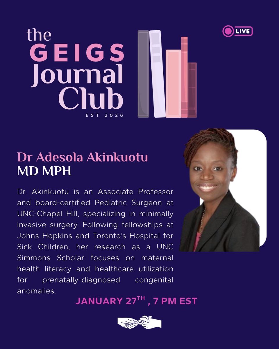 gendereqsurg's tweet photo. ✨ Who is excited for the #GEIGSJournalClub ???
👀 Meet our incredible guests and join us this Jan 27, at 7pm EST to connect and discuss gender representation and industry payments in Surgery 🤩
🔗 https://t.co/df4JUtfaIp
#GEIGS #WomenInSurgery #EquityForAll #SoMe4Surgery https://t.co/3SJrVbjtRO