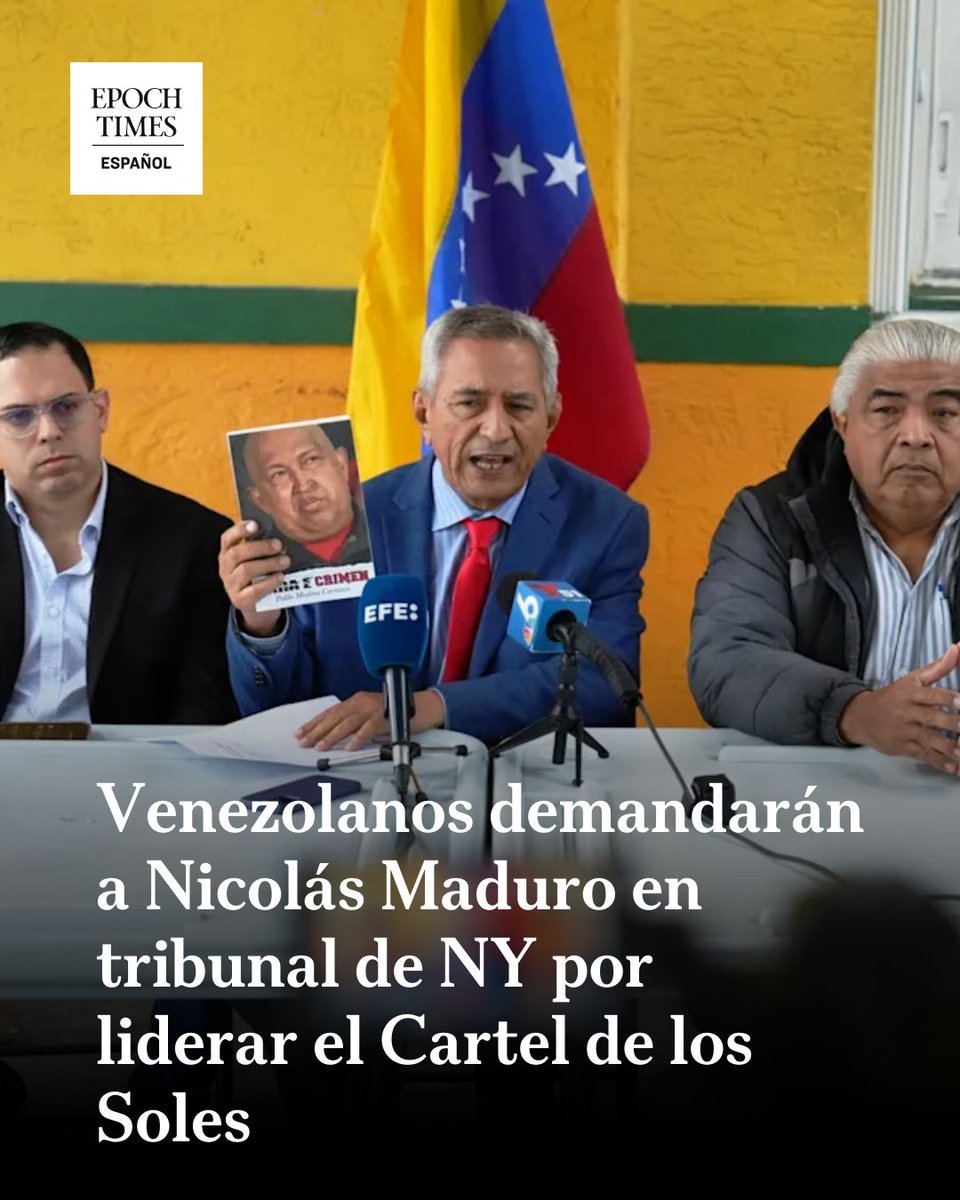 "Vamos a iniciar una querella contra Nicolás Maduro en el Tribunal de Nueva York por ser el jefe del Cártel de los Soles. Esa medida además está respaldada por una serie de argumentos y hechos que demuestran que efectivamente Nicolás Maduro asumió después del crimen de Hugo
