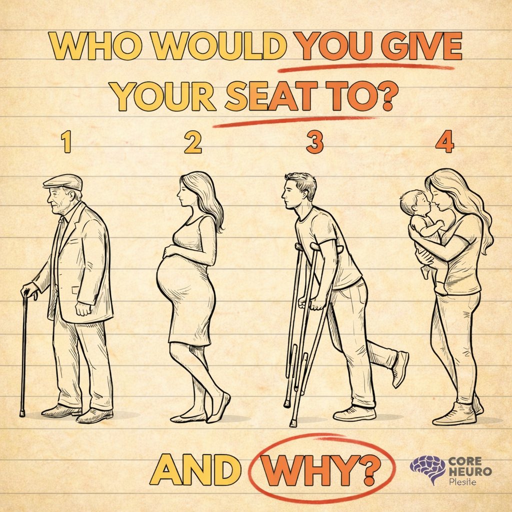 CoreNeuroHealth's tweet image. Who would you give your seat to?