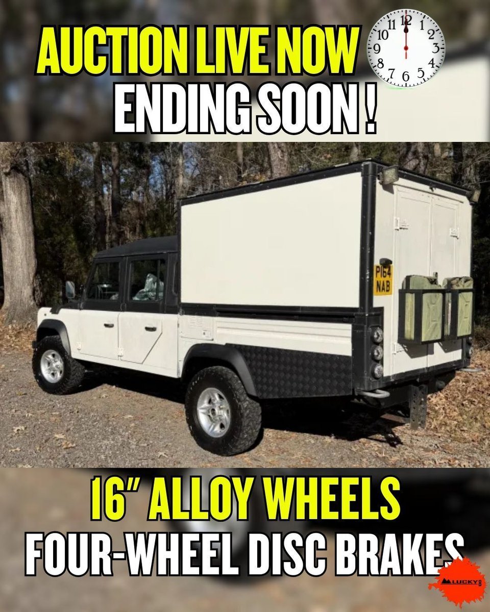 Lucky8OffRoad's tweet image. 🏁 AUCTION FIND: 1996 Defender 130

Rover friends — RHD Defender 130 Hi-Cap, 300Tdi diesel, 5-speed manual, camper setup, Europe-traveled, now in the U.S.

Honest condition. Serious history.

#AuctionFind #Defender130 #LandRover #300Tdi #Diesel4x4 #RoverFriends