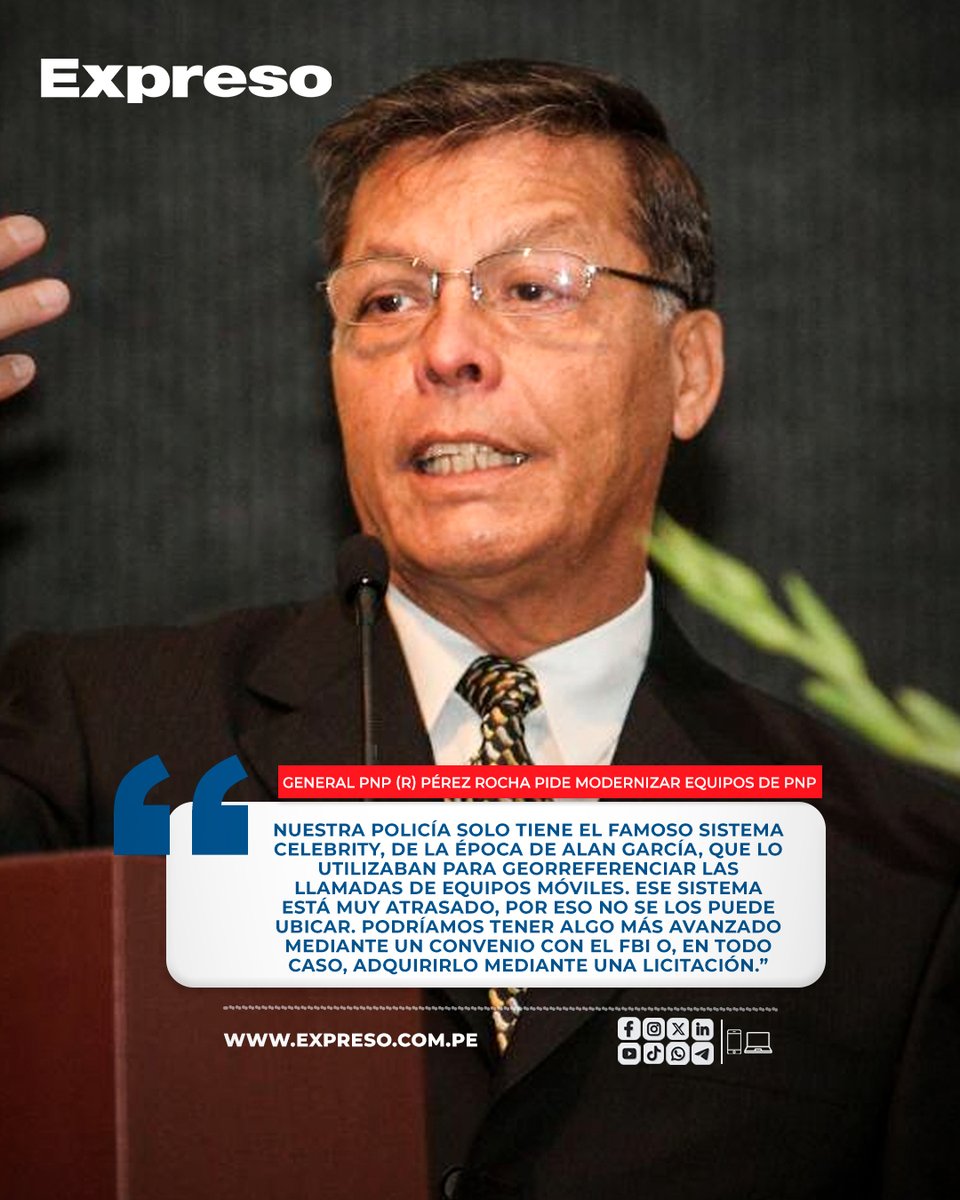 ExpresoPeru's tweet image. 📌 El general PNP en retiro Eduardo Pérez Rocha sostuvo que, si prófugos como Vladimir Cerrón, el alcalde de Comas Ulises Villegas y el presidente regional del Callao, Ciro Castillo Rojo, pueden difundir una campaña presidencial desde la clandestinidad, ello evidencia que el…