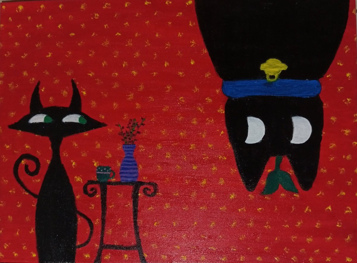 Latest painting, my friend helped me with the upside down cst ! Was a gift :3

^_^