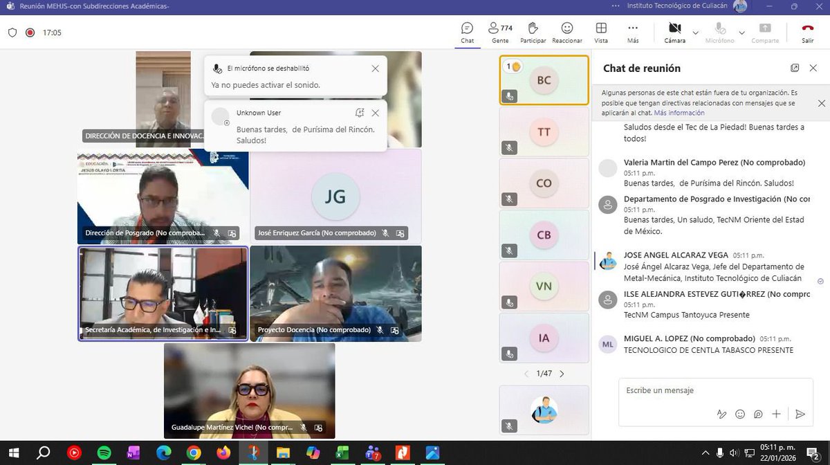 📚El Instituto Tecnológico de Culiacán participó en los trabajos de la Primera Reunión de Trabajo 2026, en materia académica a nivel nacional📚

Este encuentro forma parte de la implementación del Modelo Educativo “Humanismo para la Justicia Social”.

#TecNM #ITC #TodosSomosTecNM