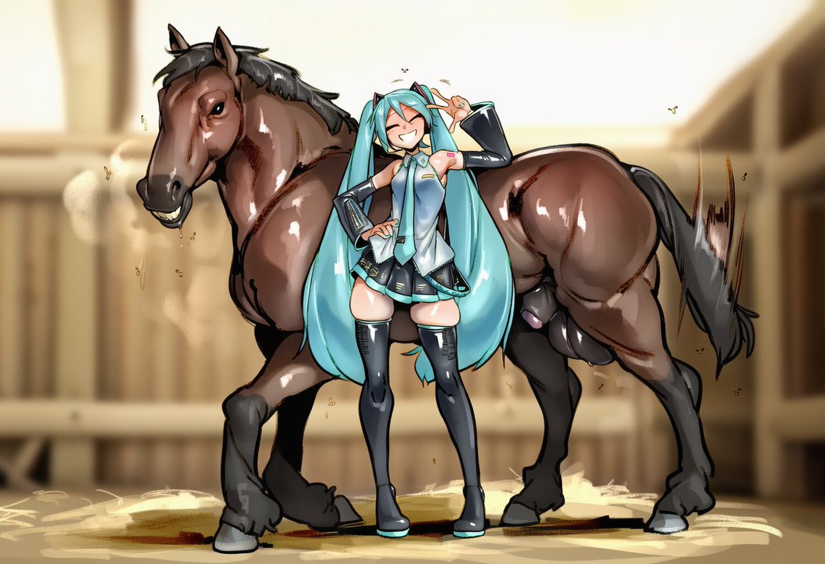 nyayraxMEOW's tweet photo. FILE: HATSUNE MIKU
Equine pheromone test: ■■/■■/■■■■

Summary:
Subject exposed to equine infected with virus-■■■■
Virus causes release of pheromones including chemical A29 and A32. Both intense aphrodisiacs with mind altering capabilities. https://t.co/nEdbZkupP4