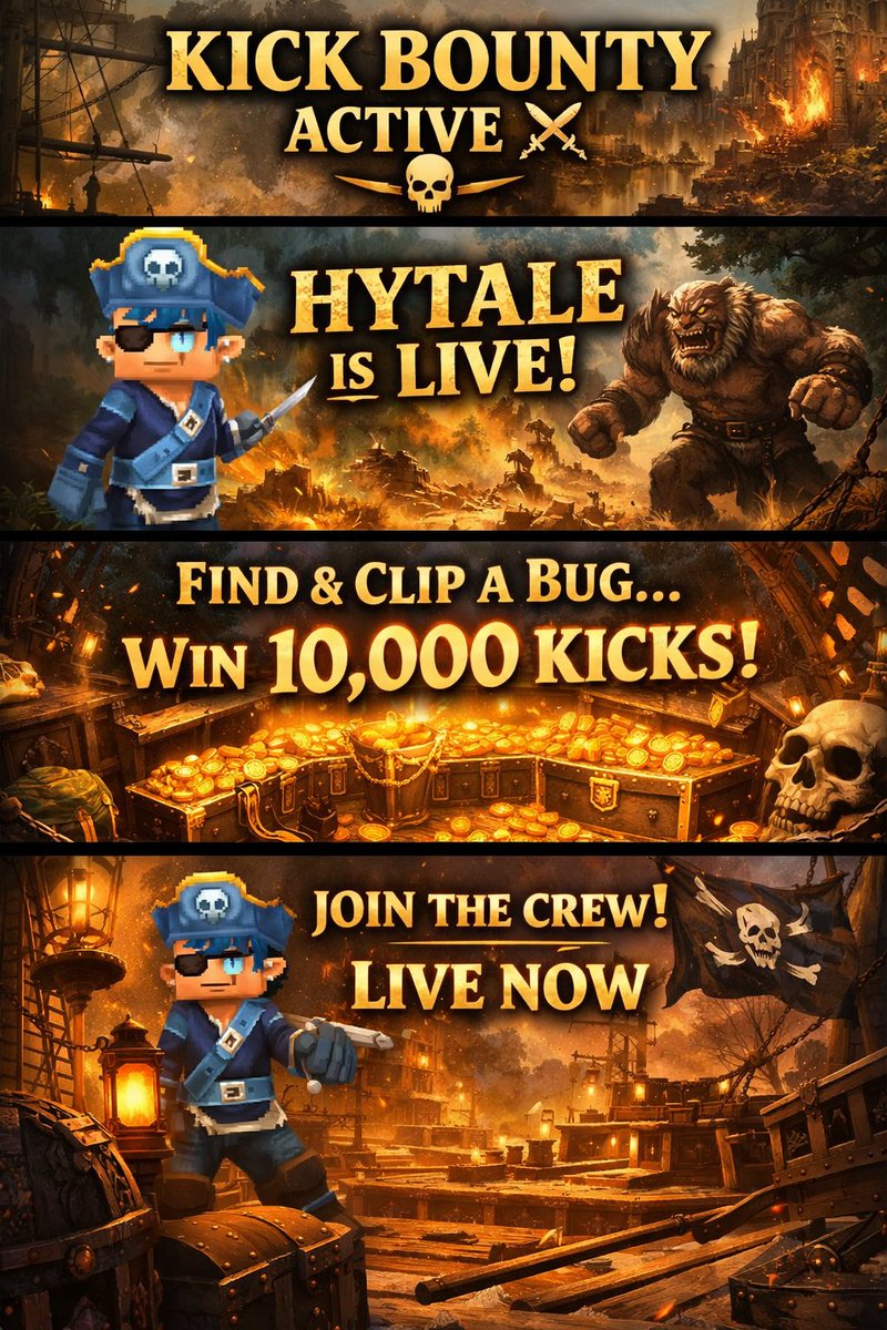 Ironclaw84's tweet photo. 💰 10,000 Kicks still on the line in Hytale
Routes pushed. Systems stressed.
If it breaks today — we CLIP it.
LIVE 👉 https://t.co/y6aupBmHmt
#Hytale #KickBounty #DayThree #LiveNow https://t.co/pXIUu03ZI4