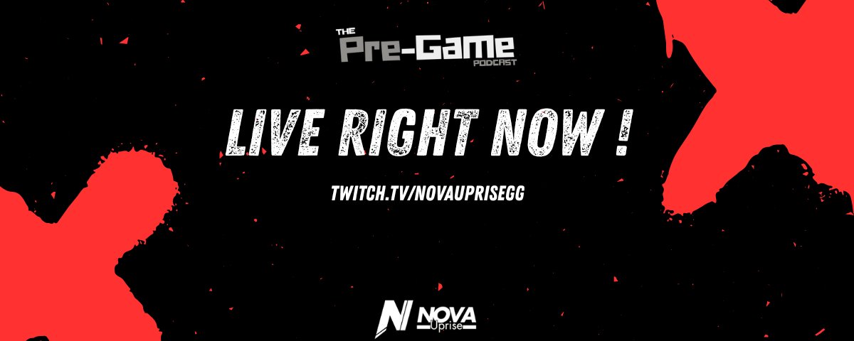 🚨LIVE🚨

The Pre-Game Podcast Starts NOW ! 

Twitch.tv/NovaUpriseGG

#OnTheRise