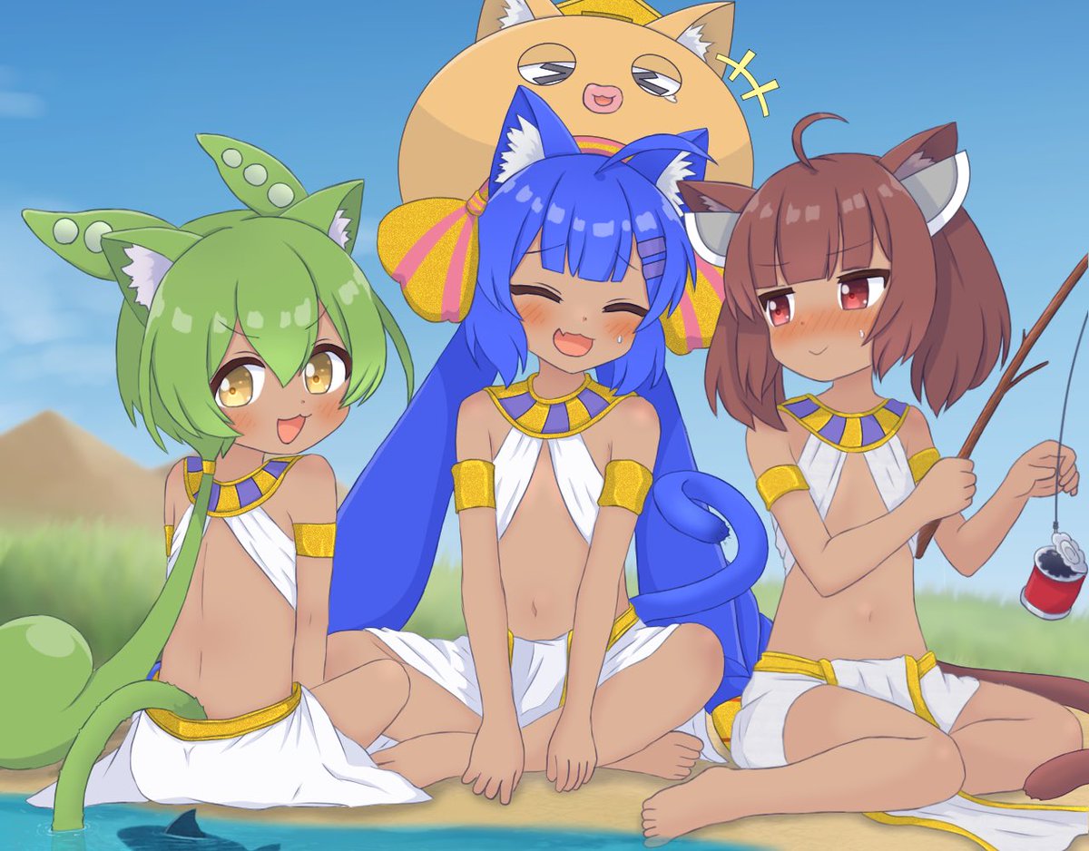 褐色エジプト猫耳ウナきりもん⑤🐱
みんなで釣り🎣