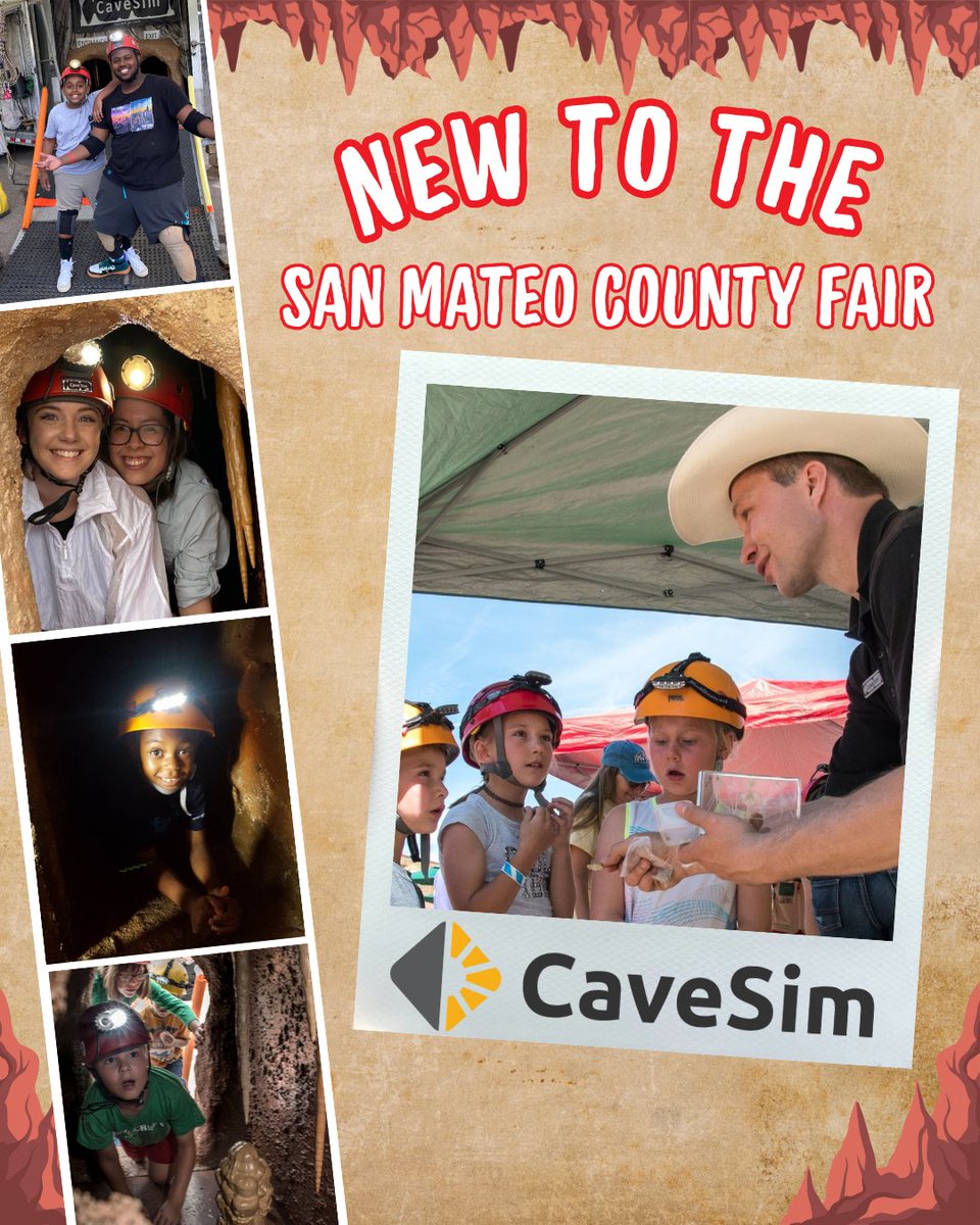 ✨New to the Fair✨

🔦 New at the San Mateo County Fair! Step inside CaveSim, a realistic cave adventure where kids and families can explore, discover, and learn together.

📅Fair Dates: June 5 - June 14, 2026 (closed June 8th &amp; 9th)