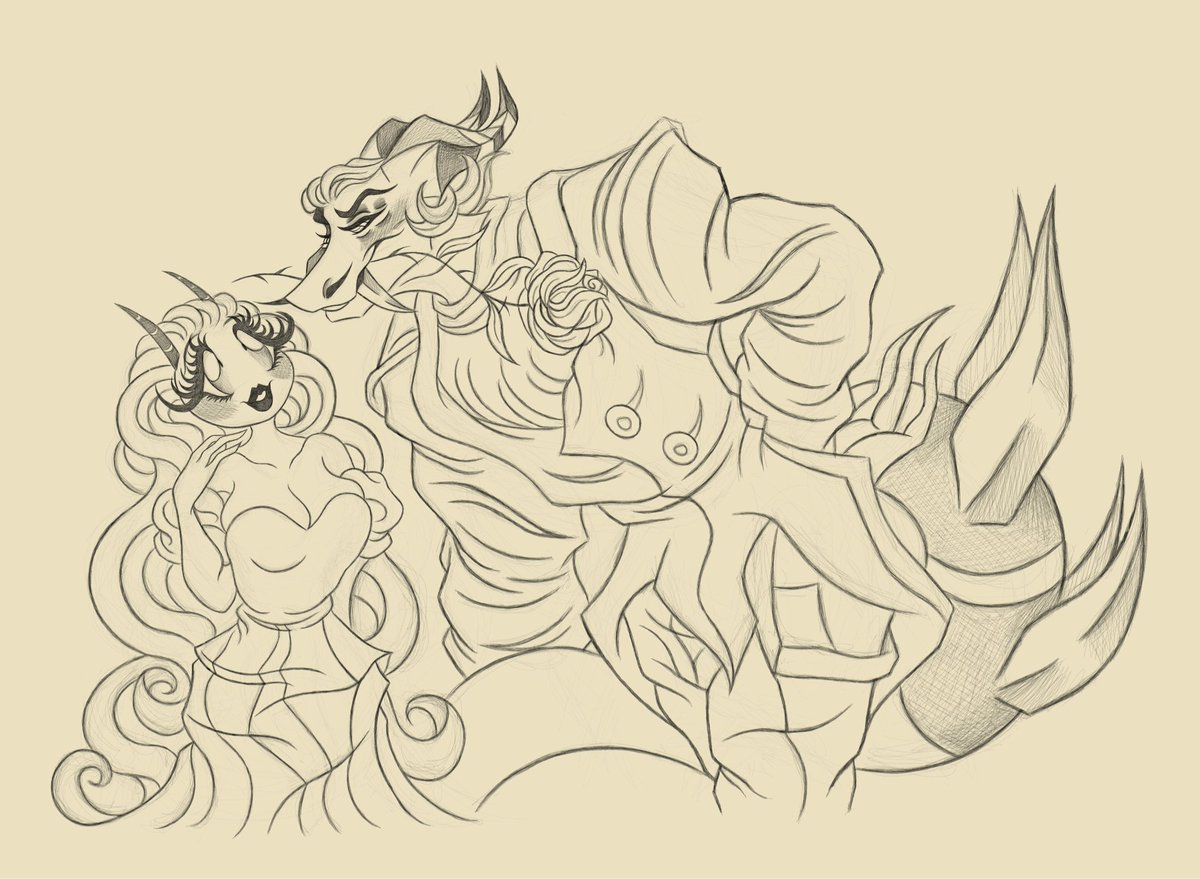 rodeorosebud's tweet image. probably my favourite drawings i’ve done over the past couple of months of my beloveds &amp;lt;3

i sometimes think of their tragic ending and want to cry. my poor darling rosebud

#helluvaboss #helluvabossstriker