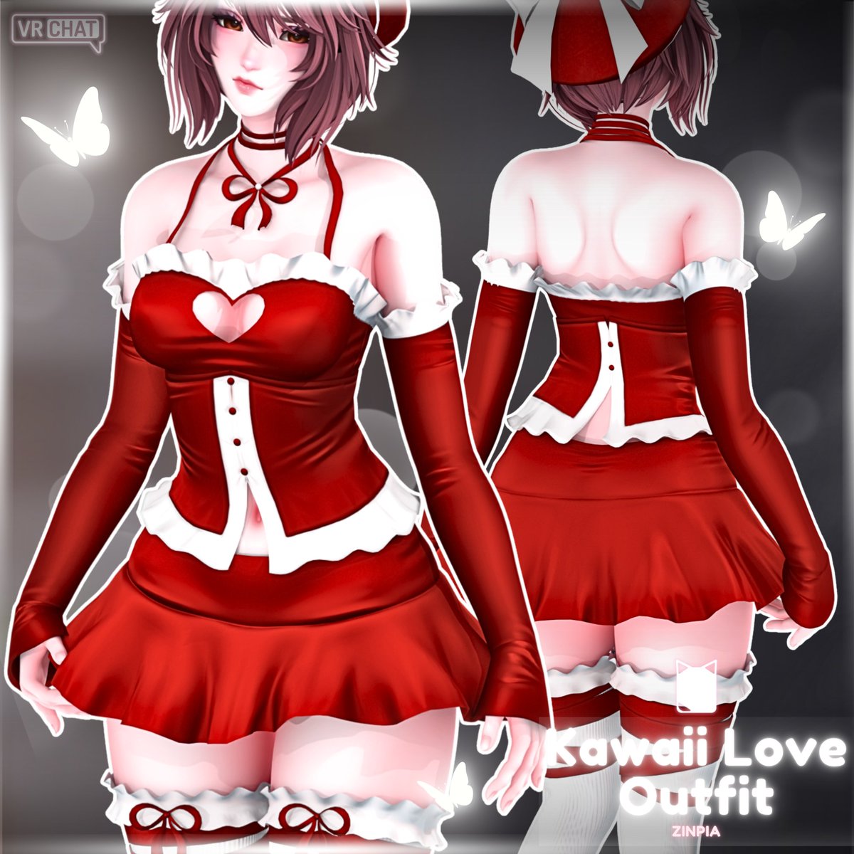 zinpiaVR's tweet image. Made a cute outfit for the love vibes ^-^