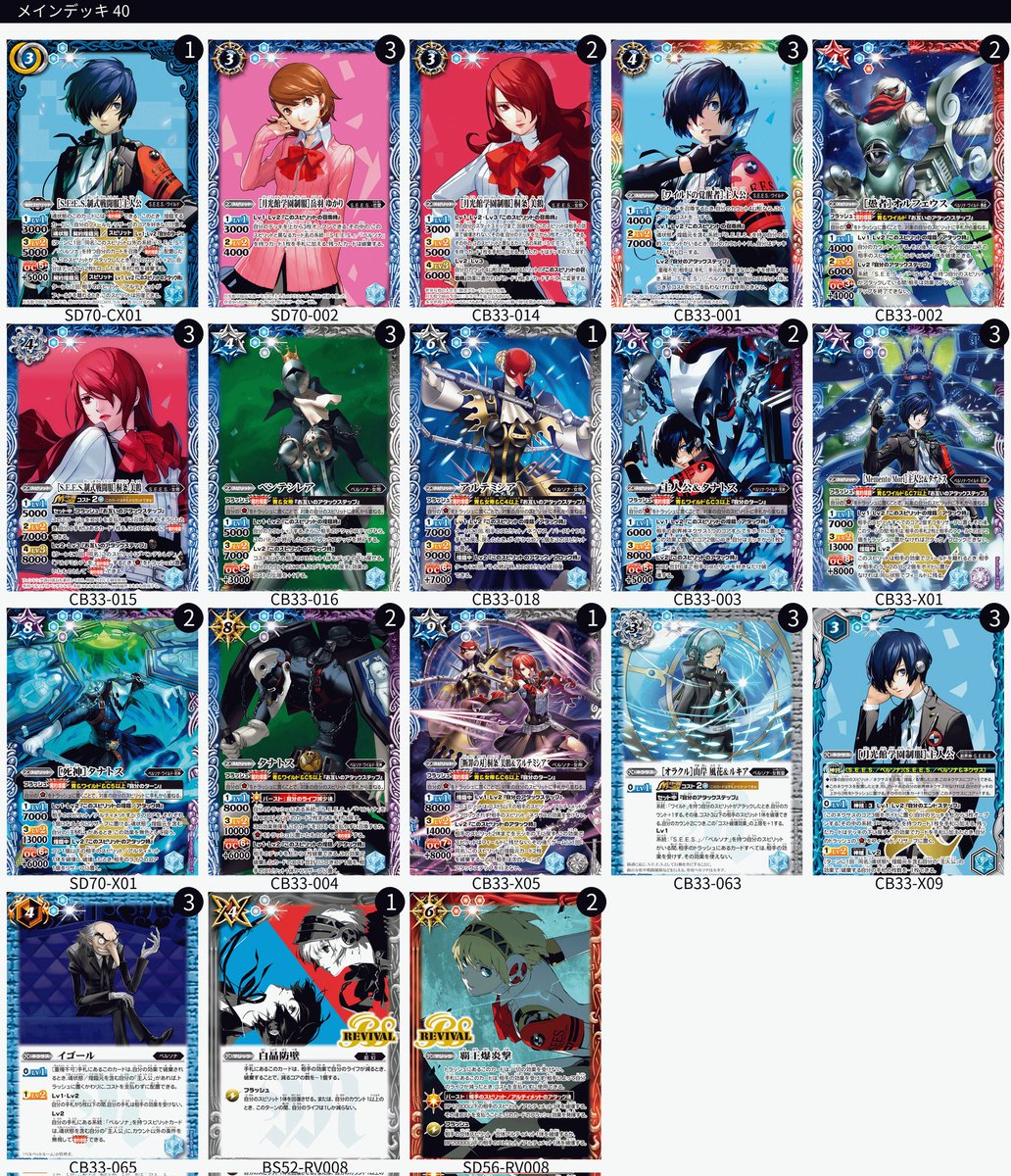 早い者勝ち‼️ ペルソナ　デッキ バトスピコラボカップRV午前の部に参加ー 使用デッキ:ペルソナ美鶴型