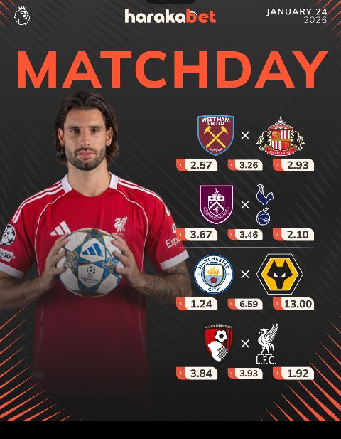 Harakabet EPL games are here 

Boosted odds , Freebet and bonuses are here on Harakabet

Create account now and deposit and wait for the games 

Register Here 👉 harakabet.world/28d4ff