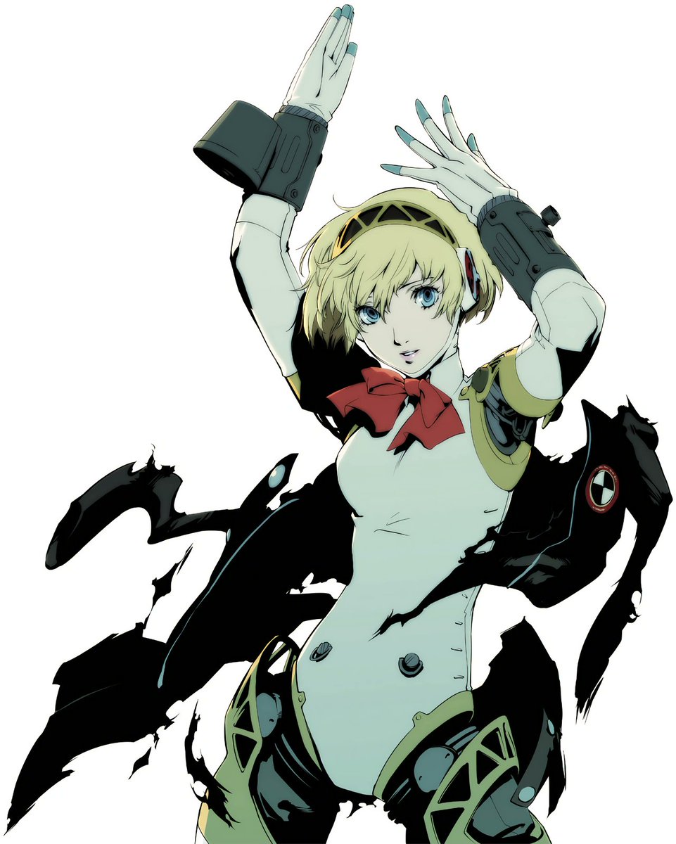 DailyAigis's tweet image. Aigis stuns in official art by Shigenori Soejima.
