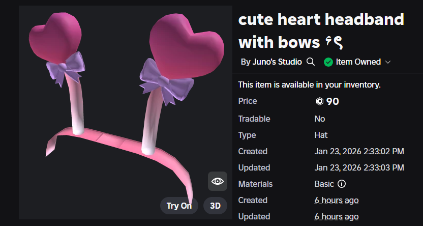 mintt_tea's tweet photo. OH MY GOD my first item is ON SALE !! I think it looks so cute I'm very proud of myself aaa ᵔ ᵕ ᵔ
some pictures + the link the purchase if you're interested!! let me know any recommendations/tips for improvements and new items!! 💗

https://t.co/t9RH5ExApP
#roblox #robloxugc https://t.co/1W1i6UWglD