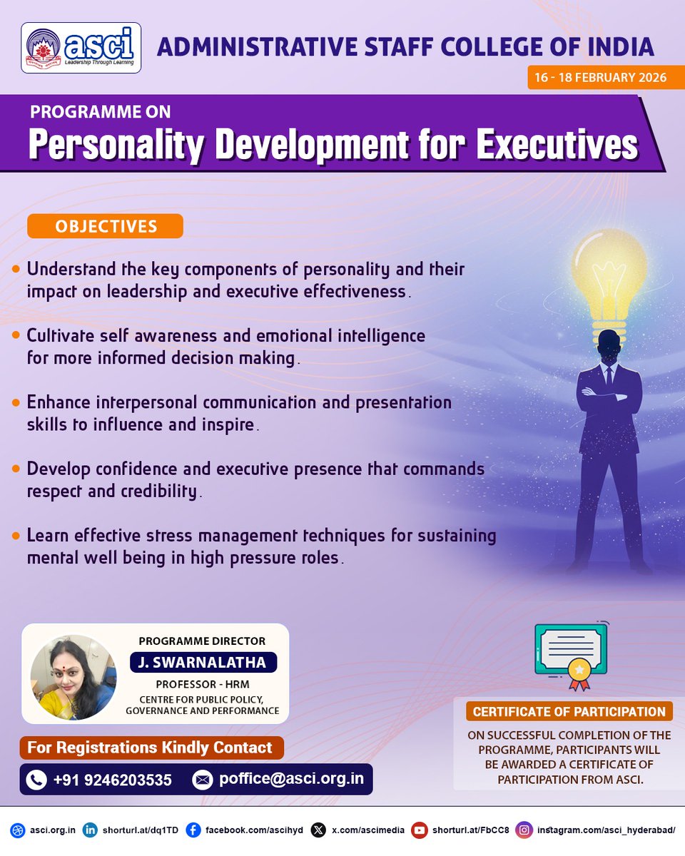 Admn Staff College of India (ASCI) tweet media