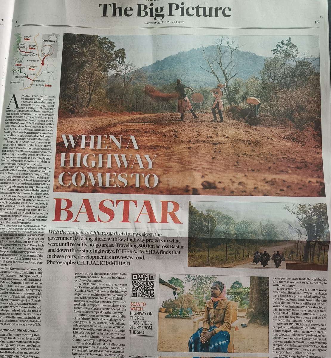 Maoists are at their weakest, govt is racing with its special highway projects. I travelled 500 km in bastar to find out what has changed. Here, development is a two-way road, it offers schools, hospitals and markets, but also takes away a way of life.
 indianexpress.com/article/long-r…