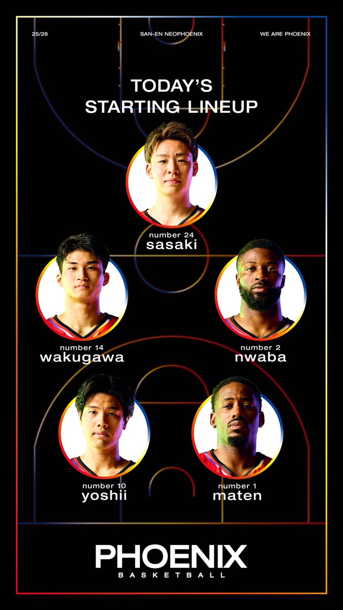【1/24 #Bリーグ 第19節 GAME1】

🐤Today’s Starting 5⭐️
#1 #ヤンテ・メイテン
#2 #デイビッド・ヌワバ
#10 #吉井裕鷹
#14 #湧川颯斗
#24 #佐々木隆成

🔥#バスケットLIVE で応援🔥
basketball.mb.softbank.jp/lives/505132?u…

⭐️#スポーツくじWINNER⭐️
toto-dream.com/landing/winner…

#三遠ネオフェニックス