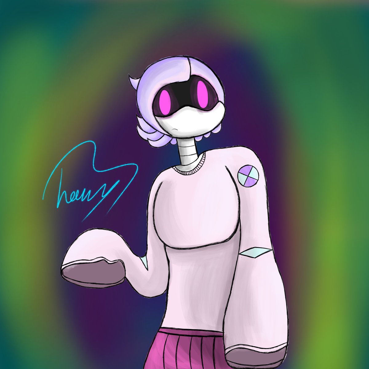 Pastel Goth Uzi Attempt, I really suck at drawing her hair
#murdedronesfanart #murdedrones #smallartist