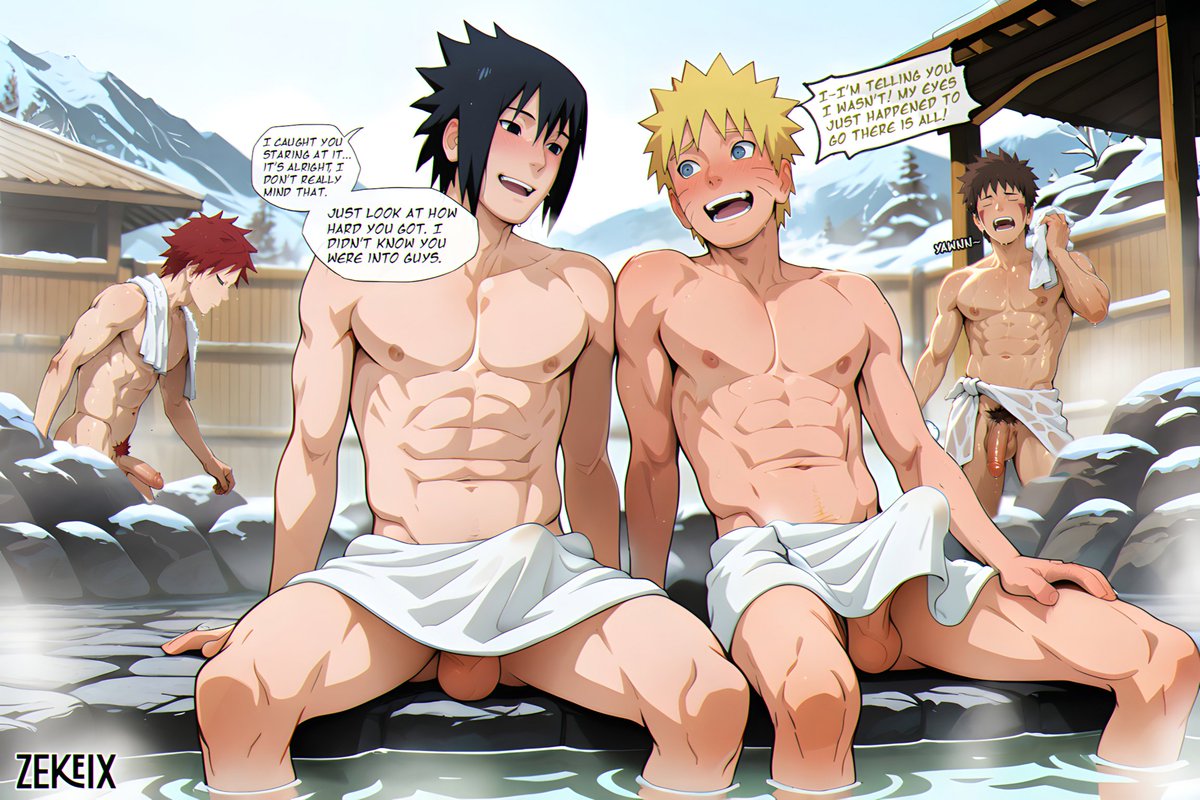 ZekeIx's tweet photo. Naruto &amp; Friends

Some fun in the hot springs~ 🔞

#yaoi #gay #NSFW #chudai #NARUTO芸人 #Narusasu https://t.co/q0UUD53yD6