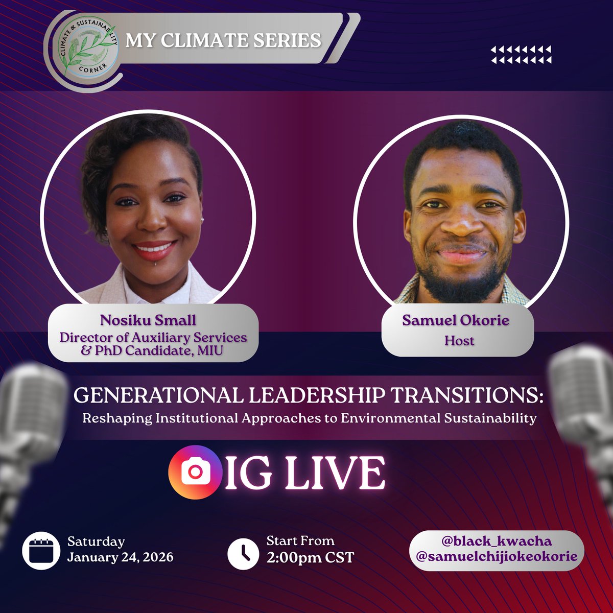 Generational leadership transitions aren’t seamless; they expose tensions around mission and sustainability. Emerging leaders must redefine old models and put sustainability at the center. Join our IG Live on Jan 24, 2 pm CST to explore this shift with <a href="/NosikuSmall/">nosiku</a>. #Leadership