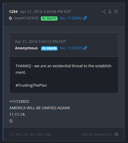 TheSpidersz's tweet photo. @DanScavino THANKQ - we are an existential threat to the establishment.
#TrustingThePlan
>>1133925
AMERICA WILL BE UNIFIED AGAIN!
11.11.18.
Q https://t.co/yHVBz7ZzdH