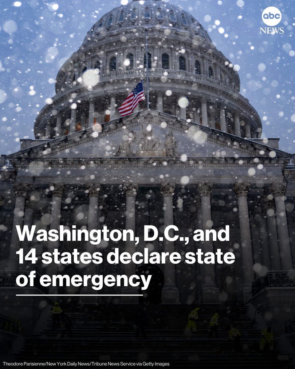 LeftyWinter's tweet image. Wow 14 States have declared a State of emergency over winter weather.