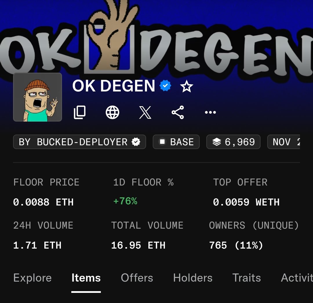 Basedkiing1's tweet image. Never fade @okdegen 

Fp is flying 👀

Dope art , Goated team 

Ok Degen is based 👌🏻