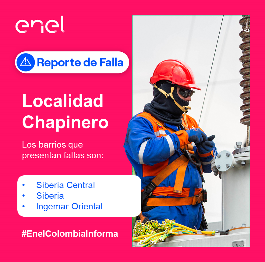EnelClientesCO's tweet image. #LocalidadChapinero nuestro equipo se dirige a la zona para identificar la falla reportada, seguimos trabajando para ti 👨‍🔧⚡

Los barrios afectados son:
#SiberiaCentral #Siberia #IngemarOriental

Te invitamos a estar pendiente de nuestros canales para mayor información.