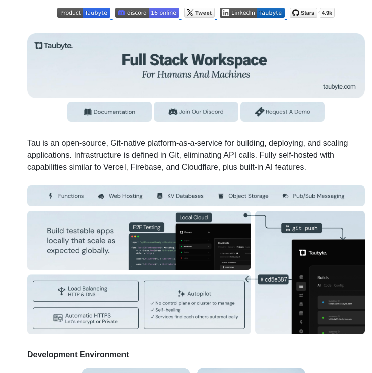 tom_doerr's tweet image. Platform for building and scaling applications with infrastructure defined in Git

github.com/taubyte/tau