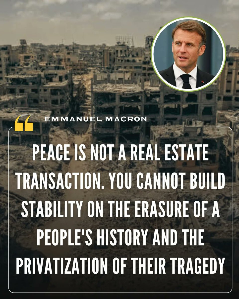 Malcolm_Pal9's tweet image. It was part of his formal response (confirmed by The Guardian and Bloomberg reports) explaining why France declined to join the Board of Peace (BoP) and rejected the "New Gaza" master plan presented by Jared Kushner.