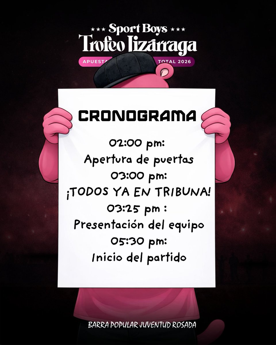 ⚠️ATENCIÓN ROSADO⚠️

Es OBLIGATORIO y NECESARIO cumplir con la hora de ingreso, para ser parte de toda la fiesta que se tiene programada. 

Depende de TODOS que salga de la mejor manera lo que se tiene programado.

¡ROSADO, PUNTUALIDAD POR FAVOR!

#BPJR1991