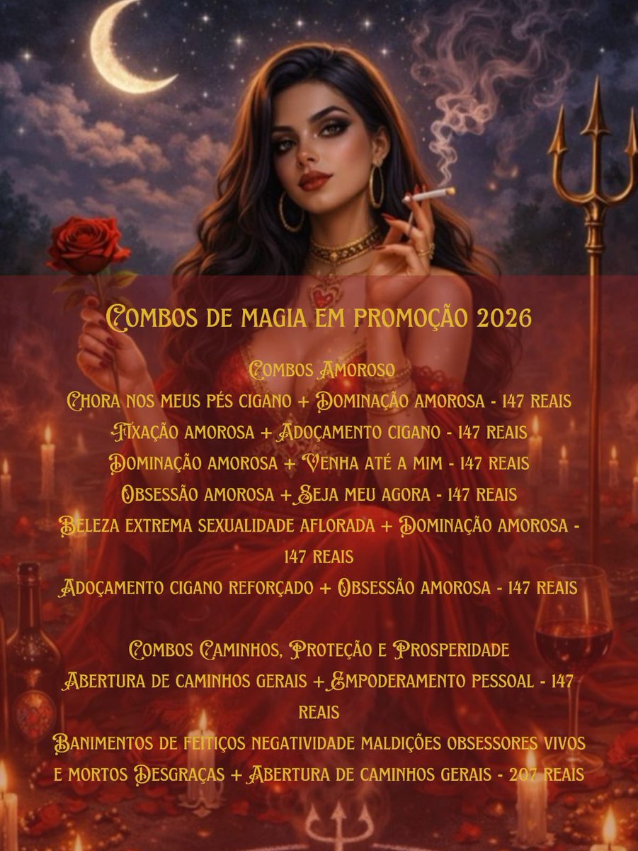 cigana_mistica's tweet photo. Combos em alta magia da cigana carmencita 2026
Promoções https://t.co/HPSe4000wR